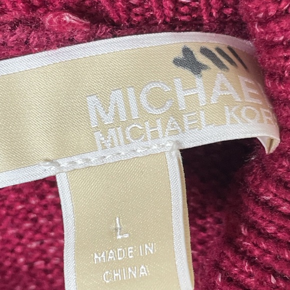 Michael Korse Pink Turtleneck Knit Sweater Size Large Women’s W Gold Buttons - Picture 9 of 10
